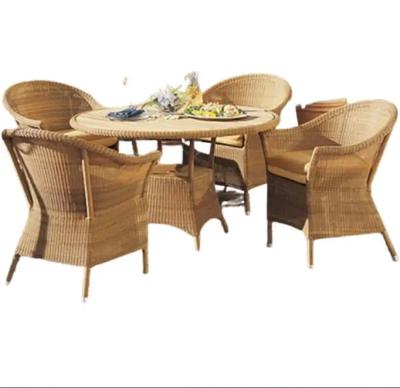 China Hotel furniture outdoor brown dining table chairs rattan furniture 4 seat dining chairs garden furniture chairs---8135 en venta