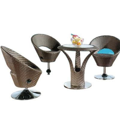China 4 seat outdoor swivel dining club chairs wicker furniture dining table chairs bar furniture swivel chairs---8138 en venta