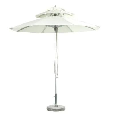 China Resort commercial beach garden two layer round outdoor table white umbrellas parasols restaurant umbrella---2000 for sale