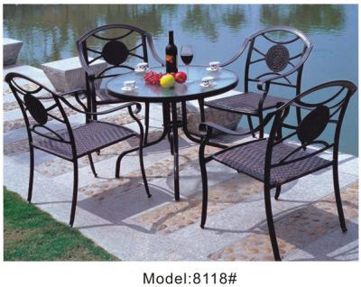 China Aluminum frame with wicker seat dining set -8118 for sale