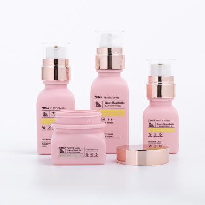 China Custom made plastic bottles set for cosmetic skincare Jar Packaging suit for sale