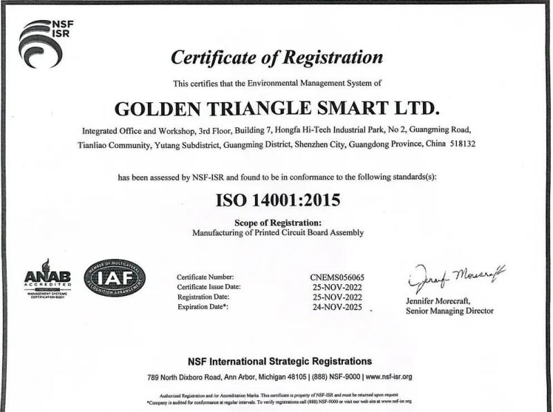 ISO 14001:2015 - Golden Triangle Group Ltd