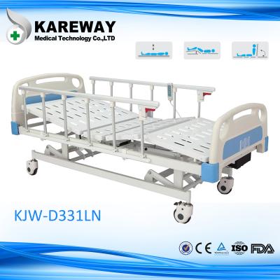 China Plastic Cranks Motorised Hospital Bed 1.2mm Thickness 3 Functions Hospital Furniture for sale