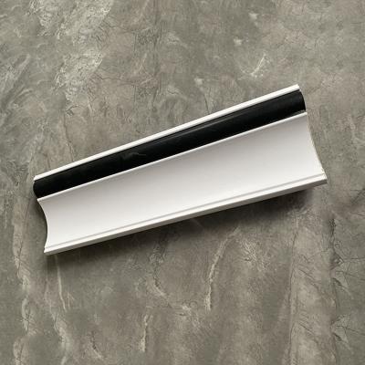 China Embossed Wear Resistant Layer SPC Decorative Lines Square Edge Skirting Board for sale