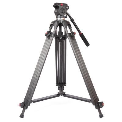 China Lightweight Black Camcorder Canon Digital Camera Tripod with Fluid Head for sale