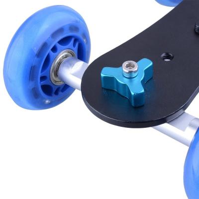 China DV Camera And DSLR Camera Table Dolly Hard Anodized / Table Top Dolly Blue Color for sale