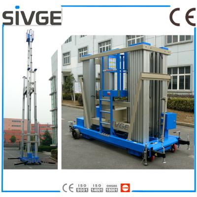 China Elevación vertical del hombre de la aleación de aluminio, plataforma aérea de la elevación de los 20m para una persona en venta