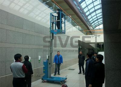 China Hydraulic Single Mast Aerial Work Platform 160kg Load 6m Height For Warehouses for sale