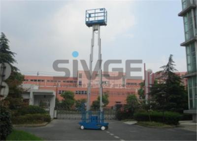 China Self - Propelled Dual Mast Aerial Work Platform Blue 8m Height Light Weight for sale