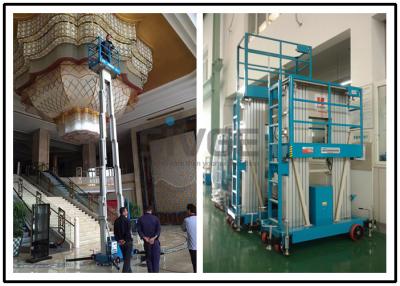 China 8 Meter Platform Height Hydraulic Lift Ladder Dual Mast For Wall Cleaning for sale