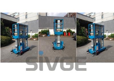 China Aluminum Hydraulic Lift Platform , Blue Dual Mast Mobile Elevated Platform for sale