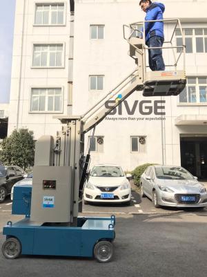 China 7.5m Elevated Work Platforms , Mast Type 3m Trailer Mounted Boom Lift for sale