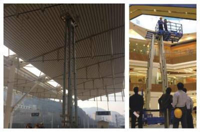 中国 保守サービスのための空気仕事油圧上昇の梯子4のマスト16mの働き高さ 販売のため
