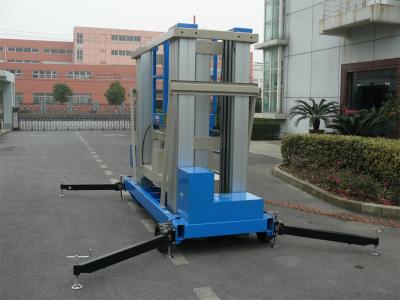 China 22 M Aluminum Alloy One Man Lift Motor Driven Blue For Window Cleaning for sale
