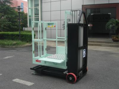 China Mast Type Semi - Electric Aerial Order Picker Manual Push Around For One Person for sale
