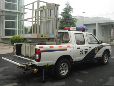 Κίνα Τοποθετημένος φορτηγό ανελκυστήρας βραχιόνων, κάθετη διπλή πλατφόρμα ανύψωσης ιστών υδραυλική προς πώληση