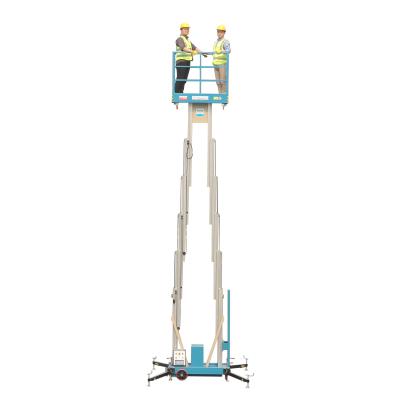 China 14 M Working Height Compact Double Mast Aluminum Mobile Aerial Work Platform for sale