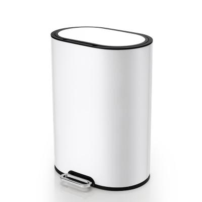 China Oval 6L Mini Stainless Steel Trash Can With Foot Petal for sale