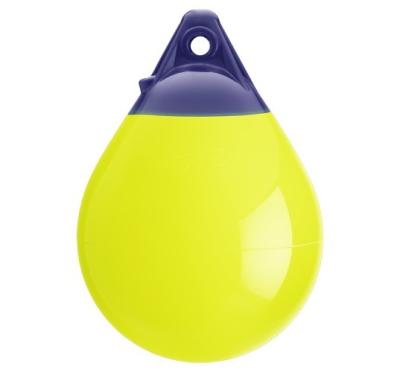 China UV Resistance Dock Bumper Ball Inflatable PVC Yellow Mooring Buoys Round Boat Fenders for sale