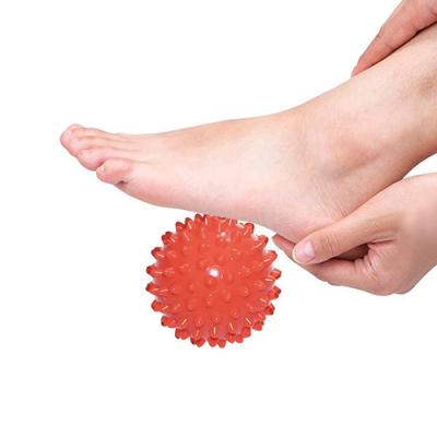 Chine le déclencheur rouge de main de forme physique de PVC de 9cm de pied de boule en épi de massage dirige des boules de pied à vendre