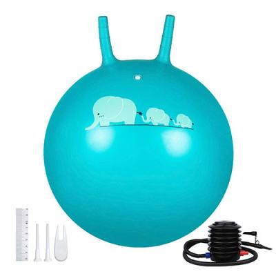 China Kids PVC Space Hopper Ball Inflatable Toy Yoga Ball With Handle SGS Certificate for sale