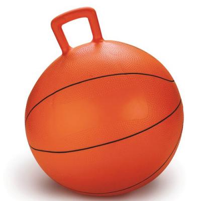 China Non Toxic Space Hopper Ball Basketball Inflatable Toy Bouncing Ball With Handle for sale