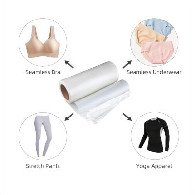 China Seamless Bra Bonding Process Hot Melt Adhesive Films Jelly Glue Coiled for sale