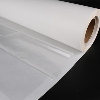 China Pes 0.10m m caliente translúcido de Patchs de la tela de materia textil de la película del pegamento del derretimiento en venta