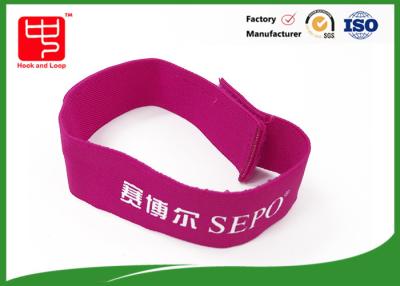 Chine Le logo imprimant le Velcro élastique attache le crochet et la boucle mous de longueur de la largeur 250mm de 30mm à vendre