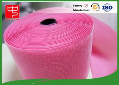 China Custom Color Wide Hook & Loop Fastening Tape 100% Nylon Light Pink for sale