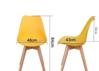 China Plastic Beech Leg Yellow Eames Chairs With High Load Capacity for sale