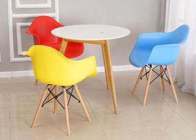 China Versatile Accent Ergonomic Dining Room Chairs , Plastic Chairs With Wooden Legs for sale