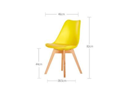 China Ergonomic Yellow Wood Dining Chairs With Wooden Legs , 44cm Seat Height for sale