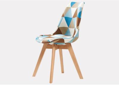 China Minimalist Patchwork Linen Upholstered Dining Chairs , Colorful Dining Room Chairs for sale