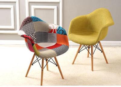 China Wear Resistant Patchwork Dining Chair , Upholstered Dining Room Chairs With Arms for sale