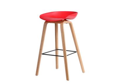 China Vintage PU Leather Counter Height Stools , Wooden Kitchen Bar Stools for sale