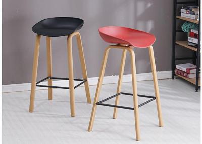 China Height Fixed Beech Bar Stool , PU Synthetic Leather Bar Stools Counter Height for sale