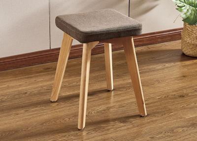 China Upholstered Footrest Modern Dressing Stool , Grey Velvet Stool For Dressing Table for sale