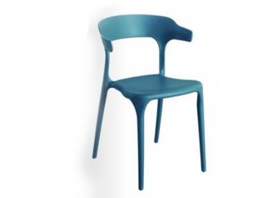 China Blue Classic Stackable Modern Plastic Outdoor Dining Chairs for sale
