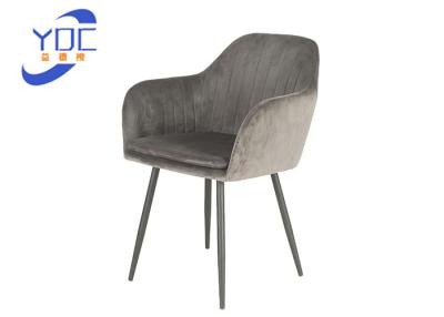 China Metal moderno de lujo del terciopelo de los muebles del comedor que cena estilo contemporáneo de la silla en venta
