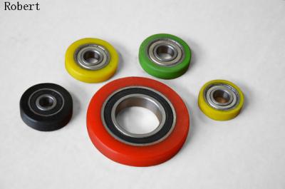China Heavy Duty Small Polyurethane Roller Wheels With Aluminum Center Assemble Ball Bearing for sale