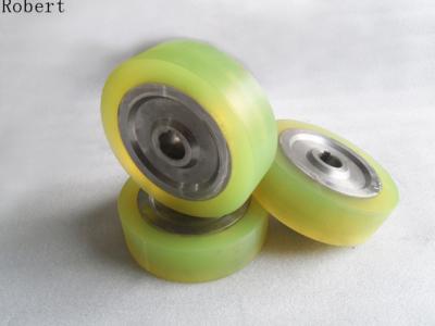 China Polyurethane Coated Forklift Roller Wheels With Bearings Natural Color for sale