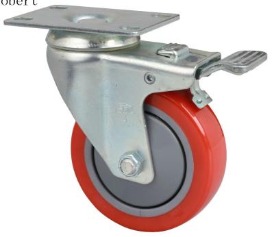 China Extra Heavy Duty Industrial Polyurethane Caster Wheels Red Color For MIMA Forklift for sale