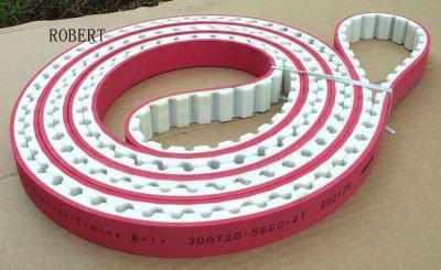 China Adjustable Length Polyurethane Timing Drive Belts 50mm - 100mm Width Red Color for sale