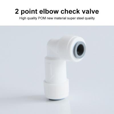 China Household Water Filter Fittings Elbow Connector 2 Point Quick Connect for sale