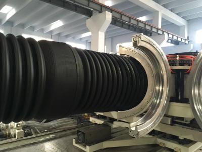 China El PVC dobla la cadena de producción del tubo/la velocidad acanaladas pared del extrusor en venta