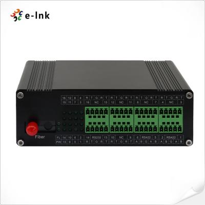 China Industrial Serial To Fiber Optic Media Converter 4 Channel RS422 FC Port for sale