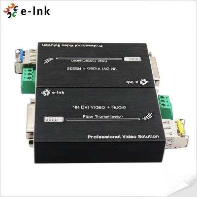 China Extensor de fibra óptica OEM Mini 4K 60HZ DVI con conector RS232 Data LC hasta 80KM en venta
