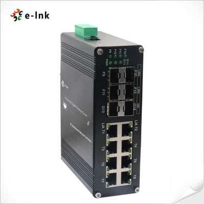 China Conversor portuário de 8 meios dos ethernet de 10/100/1000T L2+ com os 4 1000X portuários SFP 2 10G portuários SFP+ à venda