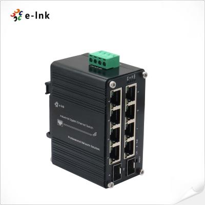 China Ethernet Switch 8 Port 10/100/1000T To 2 Port 100/1000X SFP Din Rail Industrial Gigabit Switch for sale